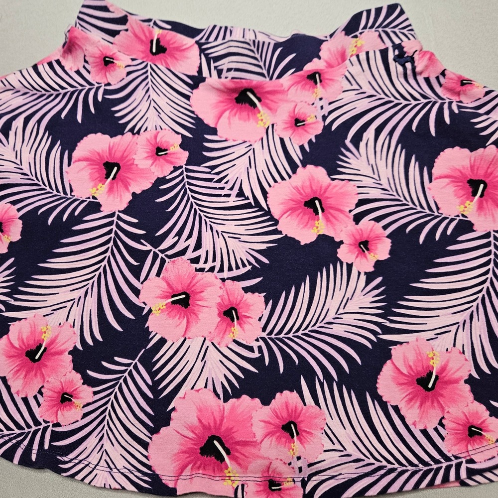 Victoria's Secret PINK Skater Skirt Womens S Pink Tropical Hibiscus Floral Mini